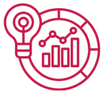 Business analytics and data growth visualization with a lightbulb icon.
